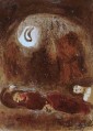 Ruth aux pieds de Boaz lithographie contemporaine Marc Chagall